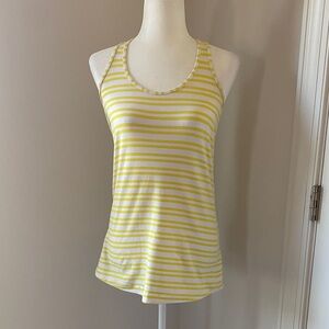 Lululemon Athletica Yellow and White Striped Tank Top